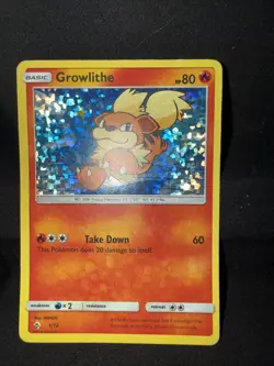 Pokemon TCG Growlithe McDonald's Promos 2018 1/12 Holo Card MP - Image 1
