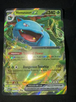 Pokemon TCG Venusaur EX Ultra Rare Holo Card 003/165 Scarlet & Violet 151 LP+/NM - Image 1