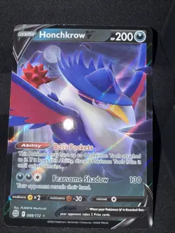 Pokemon TCG Honchkrow V Card 088/172 Ultra Rare Brilliant Stars NM - Image 1