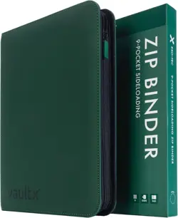 Vault X 9 Pocket Zip Binder, 360 Cards, Exo-Tec, 20 Pages, Green - Image 1