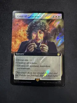 MTG Doctor Who Surge Foil Borderless Crisis of Conscience NM 928 - Image 1