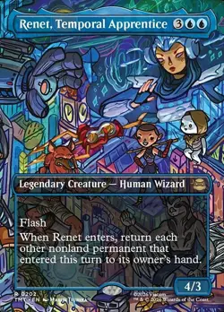 Renet, Temporal Apprentice x1 1x FOIL Borderless TMT TMNT NM MTG - Image 1