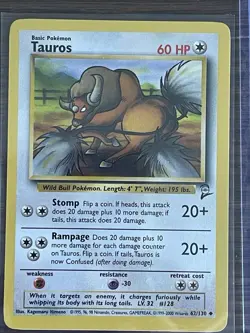 Tauros 062/130 Pokemon TCG Base Set 2 Regular. Near mint. - Image 5