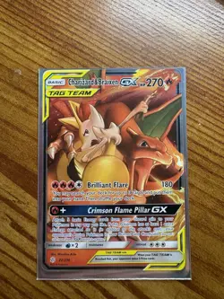 Pokemon Charizard & Braixen GX TAG TEAM Ultra Rare Holo Sm-Cosmic Eclipse 22/236 - Image 1