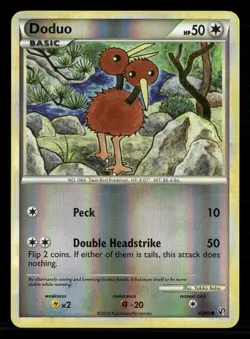 Doduo 45/90 Common HGSS Undaunted Pokemon Reverse Holo Lightly Played - Image 1