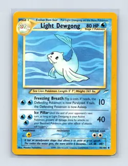 Light Dewgong 45/105 Uncommon Neo Destiny Pokemon Unlimited Lightly Played - Image 1