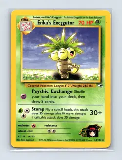 Erika's Exeggutor 44/132 Uncommon Gym Heroes Pokemon Unlimited Lightly Played - Image 1