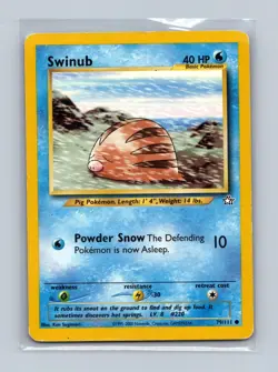 Swinub 79/111 Common Neo Genesis Pokemon Unlimited Lightly Played - Image 1