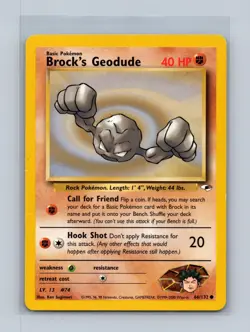 Brock's Geodude 66/132 Common Gym Heroes Unlimited Moderately Played - Image 1