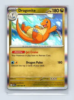 Dragonite 149/165 Rare 151 Pokemon Holo Near Mint - Image 1