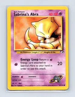 Sabrina's Abra 91/132 Common Gym Heroes Pokemon Unlimited Lightly Played - Image 1