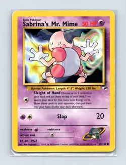 Sabrina's Mr. Mime 94/132 Common Gym Heroes Pokemon Unlimited Lightly Played - Image 1