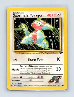 Sabrina's Porygon 98/132 Common Gym Challenge Pokemon Unlimited Lightly Played - Image 1