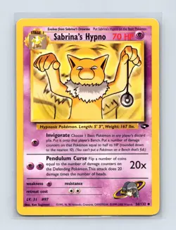 Sabrina's Hypno 56/132 Uncommon Gym Challenge Pokemon Unlimited Lightly Played - Image 1
