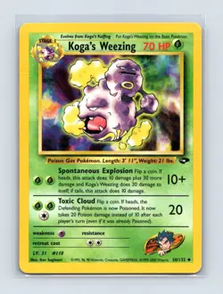 Koga's Weezing 50/132 Uncommon Gym Challenge Pokemon Unlimited Lightly Played - Image 1
