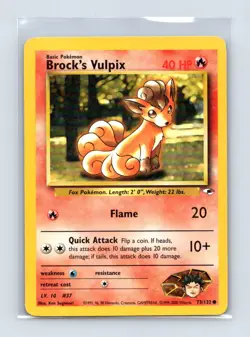 Brock's Vulpix 73/132 Common Gym Heroes Pokemon Unlimited Lightly Played - Image 1