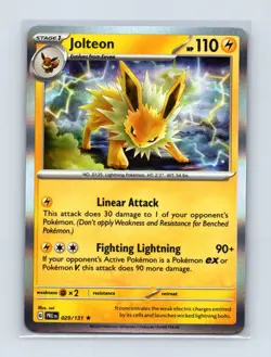 Jolteon 029/131 Holo Rare Prismatic Evolutions Pokemon Holo Lightly Played - Image 1