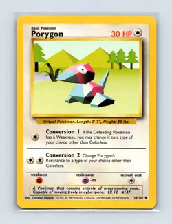 Porygon 39/102 Uncommon Base Set Unlimited Pokemon Lightly Played - Image 1