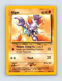 Gligar 59/111 Common Neo Genesis Pokemon Unlimited Lightly Played - Image 1