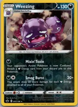 Weezing 095/198 Rare Chilling Reign Pokemon Reverse Holo Lightly Played - Image 1