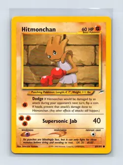 Hitmonchan 69/105 Common Neo Destiny Pokemon Unlimited Lightly Played - Image 1