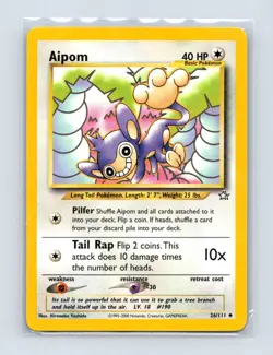 Aipom 26/111 Uncommon Neo Genesis Pokemon Unlimited Lightly Played - Image 1