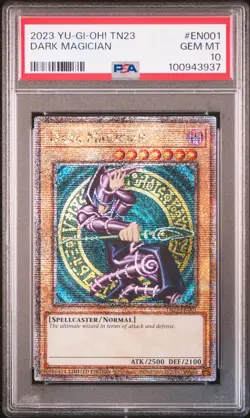 2023 YU-GI-OH! TN23-25TH ANV TIN: DUELING HEROES #EN001 DARK MAGICIAN PSA 10 - Image 1