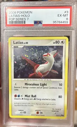2008 POKEMON POP SERIES 7 #3/17 LATIAS HOLO PSA 6 - Image 1
