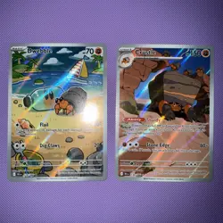 Pokemon Dwebble 129/086 Crustle 130/086 Black Bolt Illustration Rare Set NM Mint - Image 1