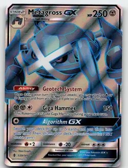 METAGROSS GX (FULL ART) 139/145 HOLO ULTRA RARE GUARDIANS RISING POKEMON LP - Image 2