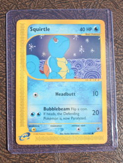 Pokemon Squirtle 132/165 Expedition Base Set e-Reader DMG - Image 1