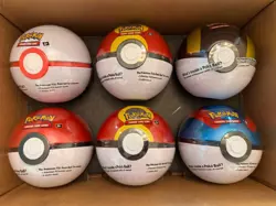Pokemon TCG Poke Ball Tins - 3 Booster Packs Each and 2 Sticker in each LOT OF 6 - Image 1