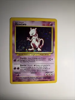 Pokemon TCG Mewtwo 10/102 Base Set Holo Rare 60 HP Basic EN Ken Sugimori - Image 3