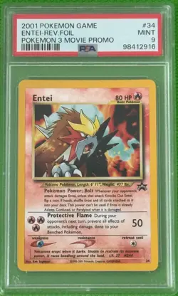 Pokemon Entei 34 Black Star Promo PSA 9 Holo Rare - Image 1