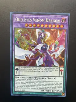 Yugioh Odd-Eyes Venom Dragon BLLR-EN006 Secret Rare 1st Edition MP/HP - Image 1