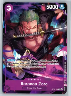 Roronoa Zoro (Welcome Pack Vol. 2) R One Piece Promotion Cards OP09-076 NM - Image 1