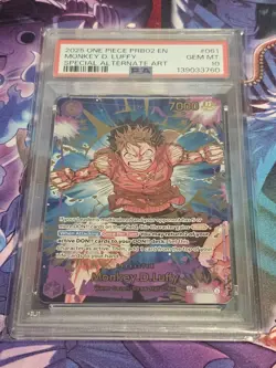 2025 ONE PIECE PRB02 SPECIAL ALTERNATE ART #061 MONKEY D. LUFFY PSA 10 - Image 1