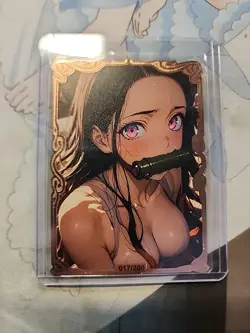 Nezuko Waifu Trading Card Serial #/200 Demon Slayer Rose Gold Metal Double-Sided - Image 2