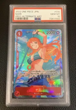 One Piece Card Nami OP01-016 PSA10 Parallel Rare Romance Dawn R Collectible - Image 1