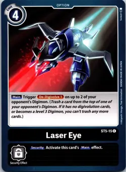 Laser Eye ST5-15 Common Black Option Digimon Card CCG - Image 1
