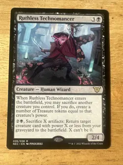 MTG Ruthless Technomancer - Commander: Kamigawa: Neon Dynasty Card #35 Rare NM - Image 1