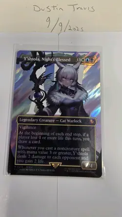 MtG Final Fantasy Commander Y'SHTOLA, NIGHT'S BLESSED BORDERLESS SURGE FOIL NM - Image 1