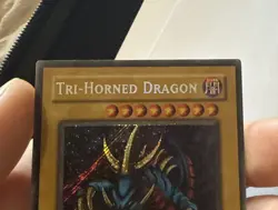 Yugioh Tri-Horned Dragon LOB-E000 Secret Rare (LP)" FOIL SHIFT" - Image 5