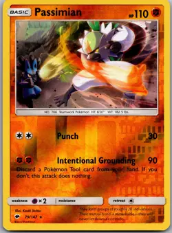 Passimian 79/147 Rare Burning Shadows Pokemon Reverse Holo Near Mint - Image 1