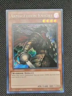 Yugioh! Armageddon Knight - RA03-EN002 - Secret Rare - 1st Edition Near Mint - Image 1