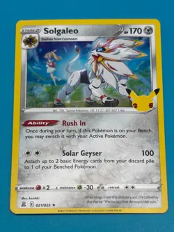 Solgaleo Pokemon Card - Celebrations Set 021/025 - Near Mint Holo Rare TCG - Image 5