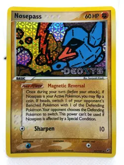Pokemon Card - Nosepass Deoxys 42/107 Uncommon Reverse Holo Stamped - Image 1