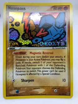 Pokemon Card - Nosepass Deoxys 42/107 Uncommon Reverse Holo Stamped - Image 2