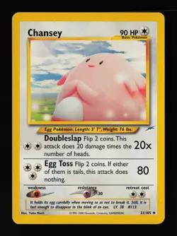 Chansey 31/105 Yuka Morii Uncommon Neo Destiny Pokemon Card - Image 1