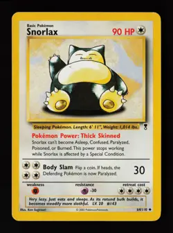 Snorlax 27/64 Non Holo Rare Jungle Pokemon Card - Image 1